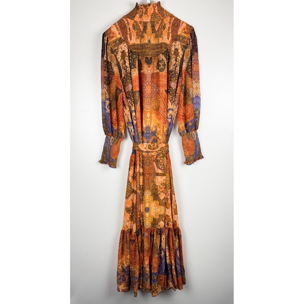 Soft Surroundings Harmonia Dress Boho Maxi Tie Chiffon Sz L Cottagecore Festival - Picture 5 of 6